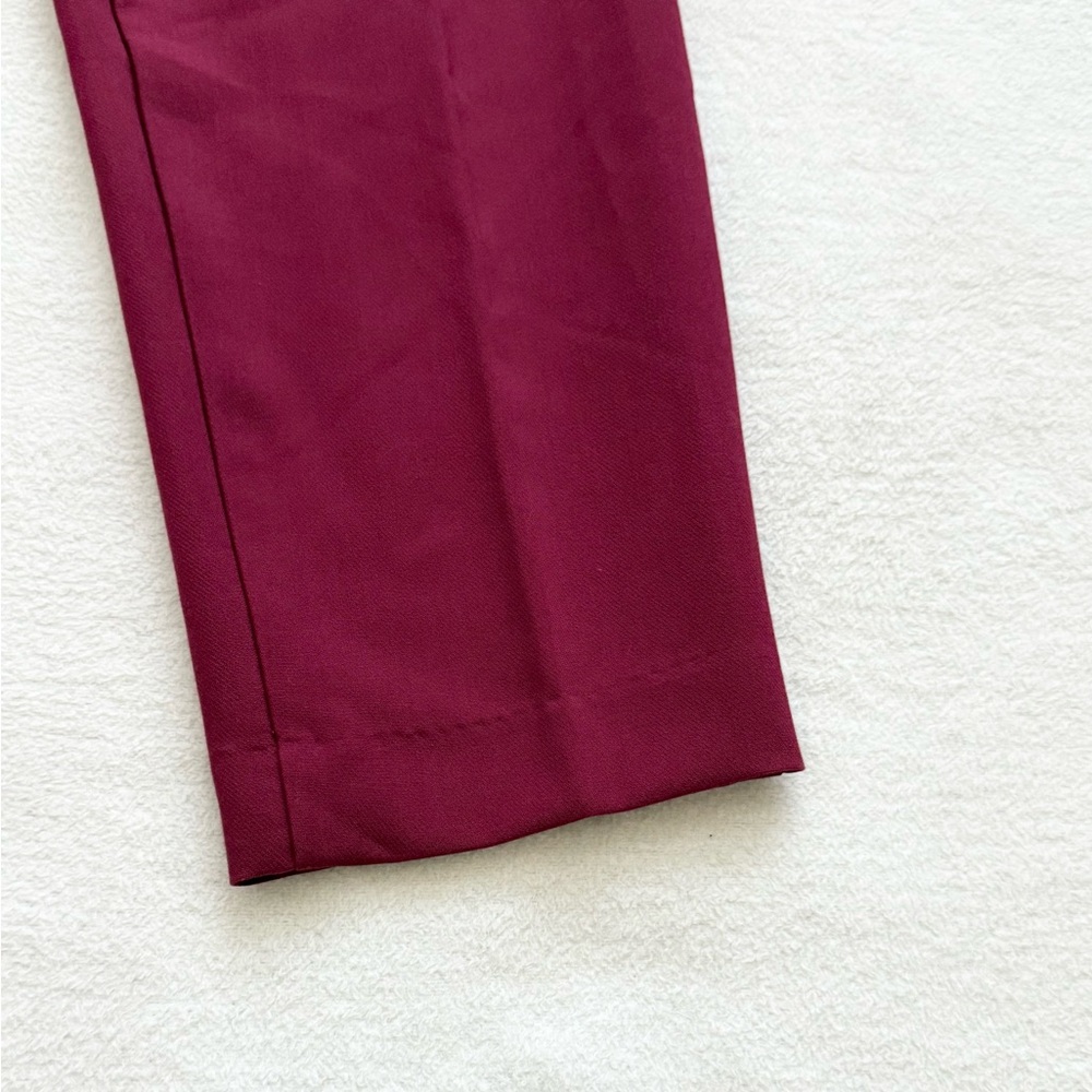 NWT Ann Taylor Petite Belted High Rise Tapered Pants Burgundy Size 0P - Picture 6 of 10